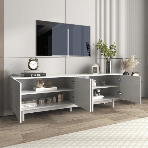 Móvel de TV 175cm de painel de partículas com 4 portas,branco