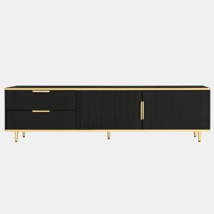 Móvel de TV 175cm de painel de partículas com 2 portas e 2 gavetas,preto