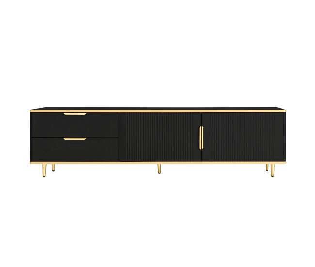 Mueble TV de panel de partículas con 2 puertas y 2 cajones 175