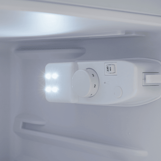 Frigorífico mini retro 91cm 72L de ferro e plástico com 2 portas e luz led,azul