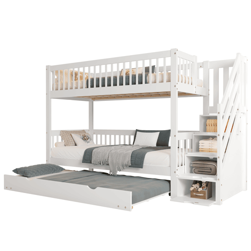 Beliche,cama gavetão de madeira de pinho e mdf 90x200(90x190)cm,branco