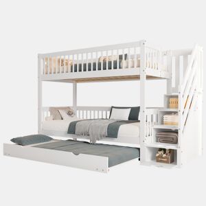 Beliche,cama gavetão de madeira de pinho e mdf 90x200(90x190)cm,branco