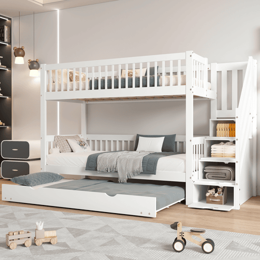 Beliche,cama gavetão de madeira de pinho e mdf 90x200(90x190)cm,branco