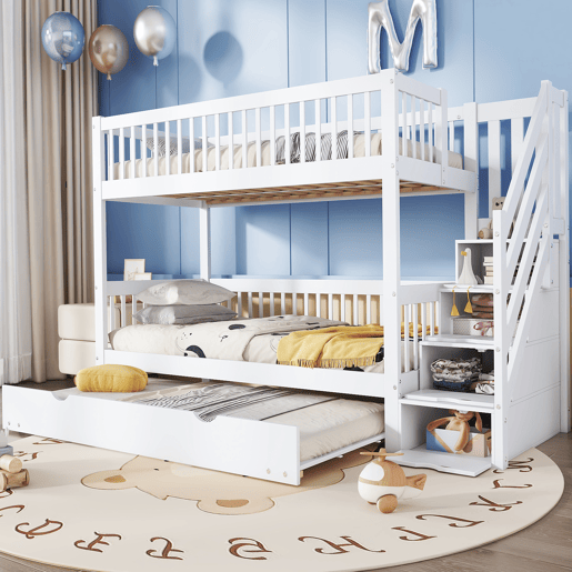 Beliche,cama gavetão de madeira de pinho e mdf 90x200(90x190)cm,branco