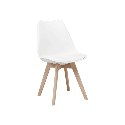 Mesa de jantar redonda escandinava de madeira 2 cadeiras, Hedvig, Branco, 80x80x73 cm