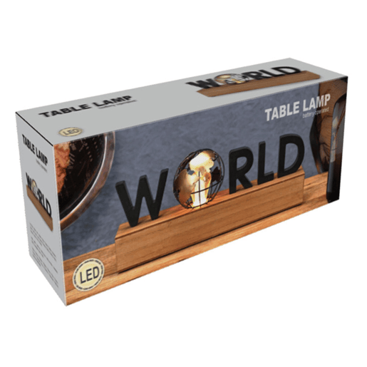 Lâmpada Well Home com texto LED ''World'' Lâmpada Well Home com texto LED ''World''