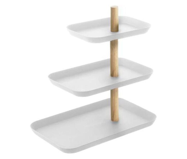 Expositor de joyas de 3 niveles con bandejas giratorias h25,5 cm