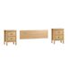 Conjunto Cabecero y Mesitas de 2 cajones de Madera Maciza Conjunto Cabecero y Mesitas de 2 cajones de Madera Maciza Marrón