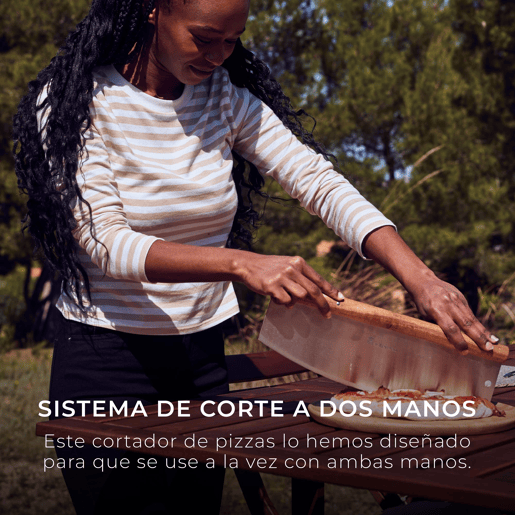 Conjunto composto por Cortador de Pizza + tábua de madeira MasterPRO