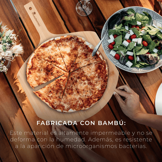 Conjunto composto por Cortador de Pizza + tábua de madeira MasterPRO