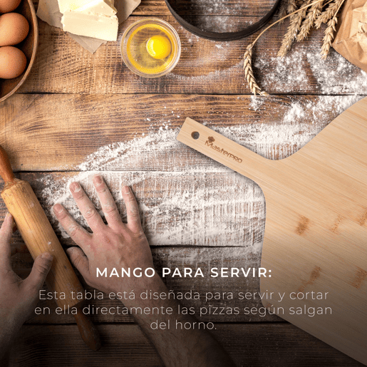 Conjunto composto por Cortador de Pizza + tábua de madeira MasterPRO