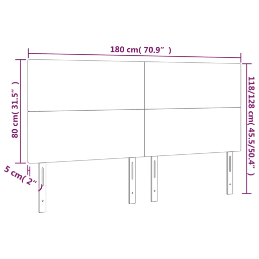 vidaXL Cabeceira Azul 180x5x118128 cm Tecido vidaXL Cabeceira Azul 180x5x118128 cm Tecido