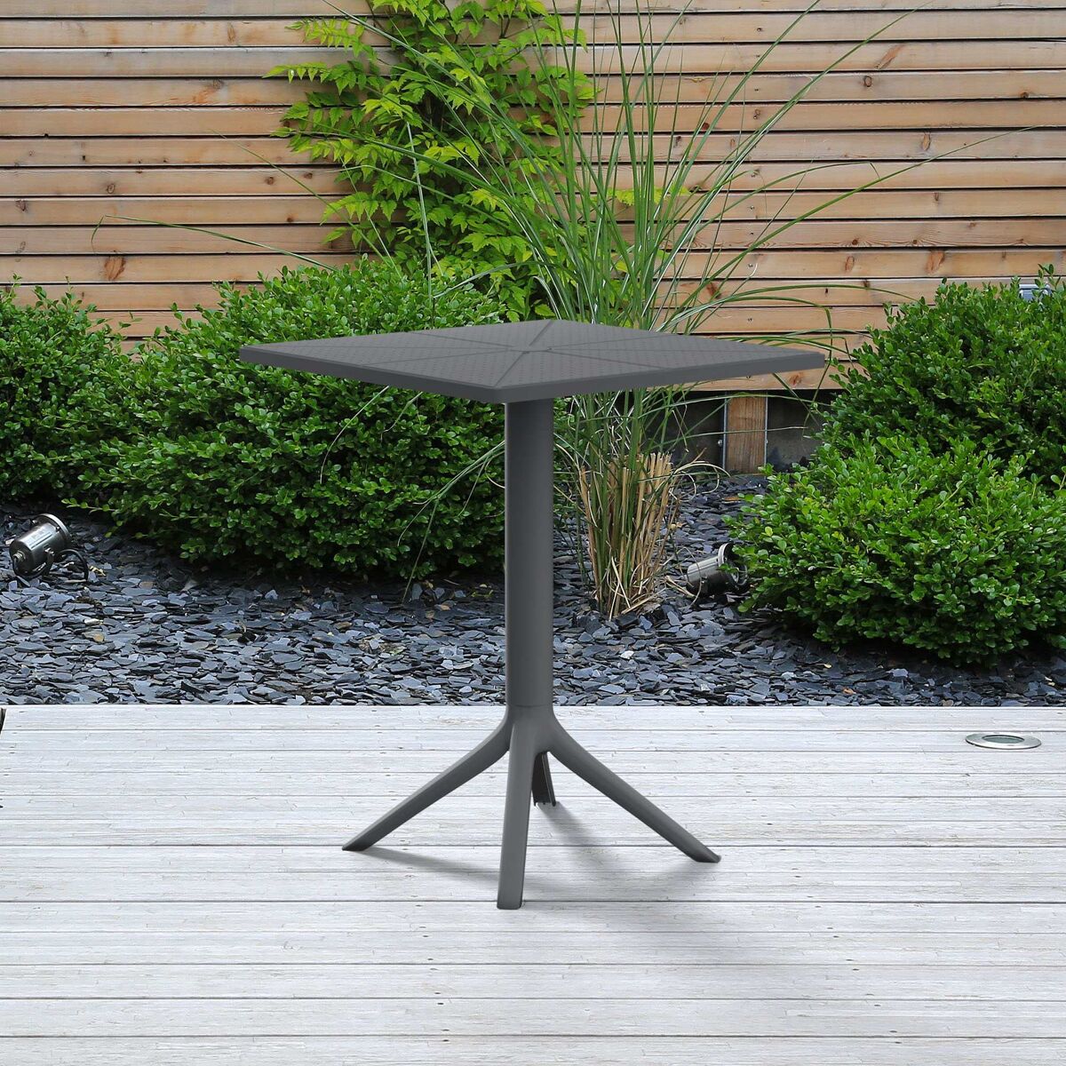 Mesa nuvela 60 x 60 cm plástico gris oscuro ø 60 cm
