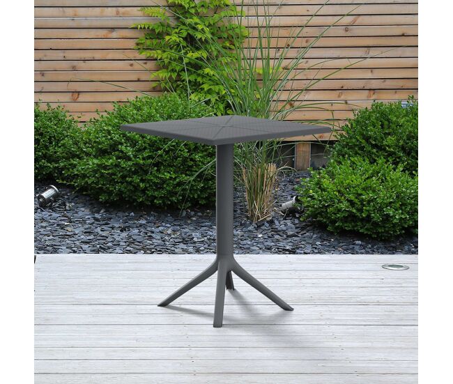 Mesa nuvela 60 x 60 cm plástico gris oscuro ø 60 cm