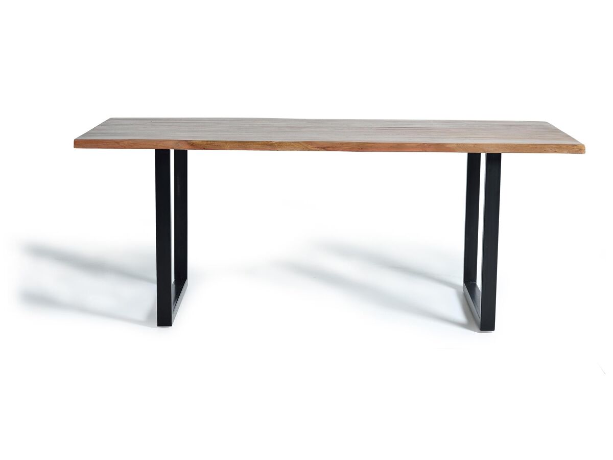 Mesa comedor en madera acacia natural y patas de metal