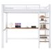 Cama alta infantil de madera de metal y mdf Cama alta infantil de madera de metal y mdf Natural/ Blanco