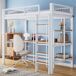Cama alta infantil de madera de metal y mdf Cama alta infantil de madera de metal y mdf Natural/ Blanco