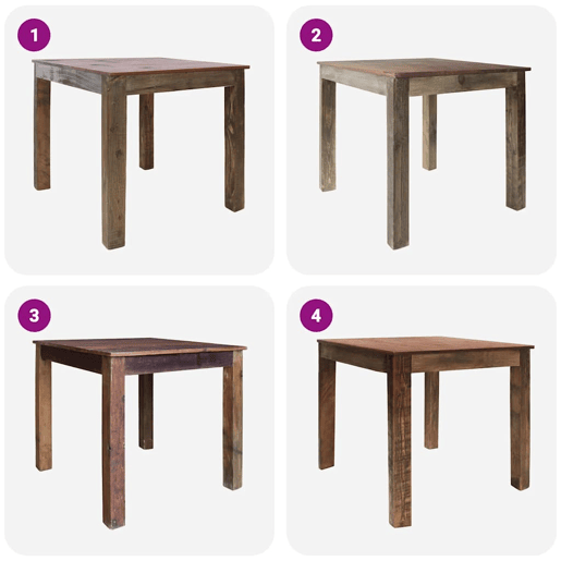 vidaXL Mesa de jantar mistura de madeiras recicladas 82x80x76 cm