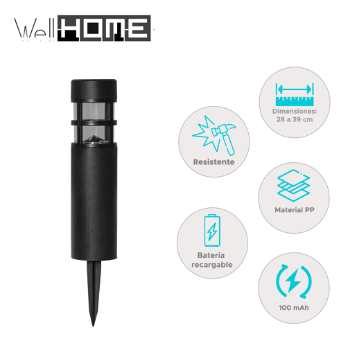 Well Home Solar Spike Light com LED quente