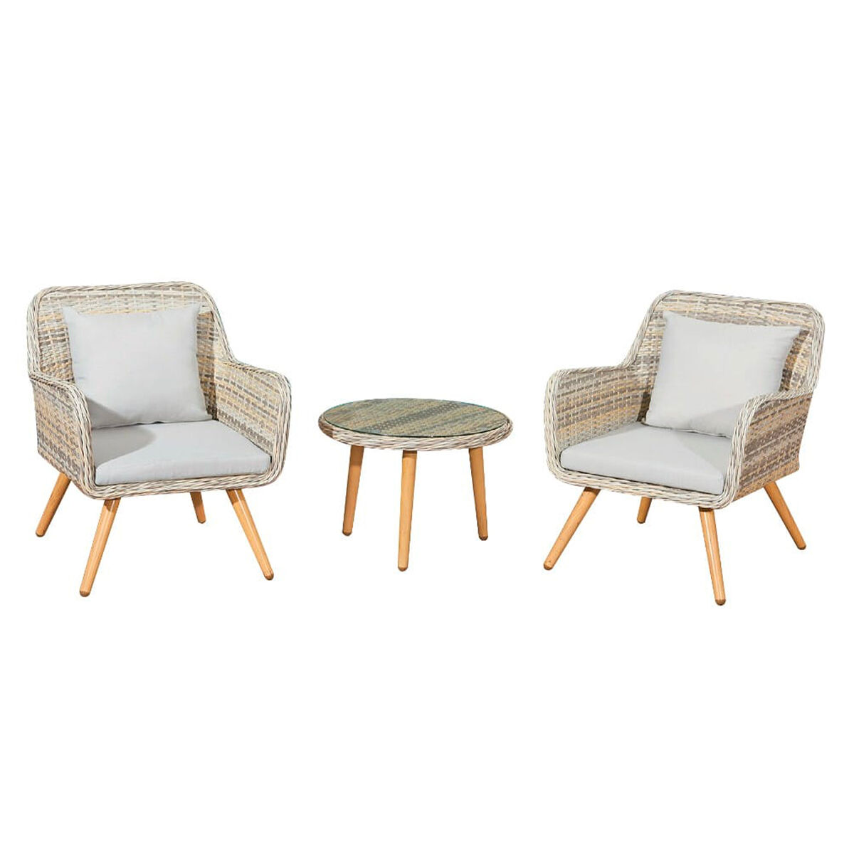 Set de terraza 2 plazas sydney gris beige