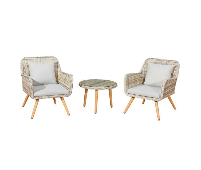 Set de terraza 2 plazas sydney gris beige
