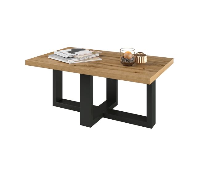 Mesa de centro rectangular Ezgui Madera y Negro