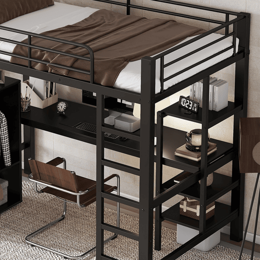 Cama alta para crianças,cama de solteiro de metal 90x200cm,preto