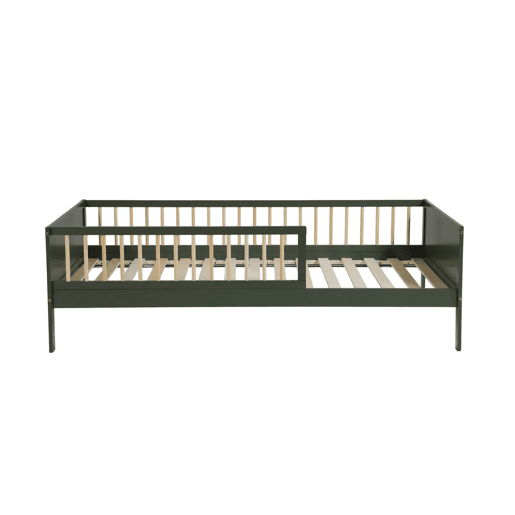 Cama infantil em pinho natural com ripas incluídas, Elio, Verde, 195x95.5x60 cm