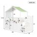 Cama alta cabaña infantil de madera de pino y mdf Cama alta cabaña infantil de madera de pino y mdf Blanco/ Verde