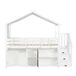 Cama alta cabaña infantil de madera de pino y mdf Cama alta cabaña infantil de madera de pino y mdf Blanco/ Verde