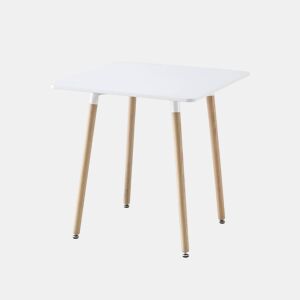 Mesa de jantar quadrada escandinava em madeira para 2 lugares, Hedvig, Branco, 70x70x73 cm