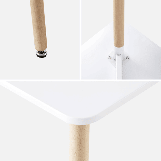 Mesa de jantar quadrada escandinava em madeira para 2 lugares, Hedvig, Branco, 70x70x73 cm