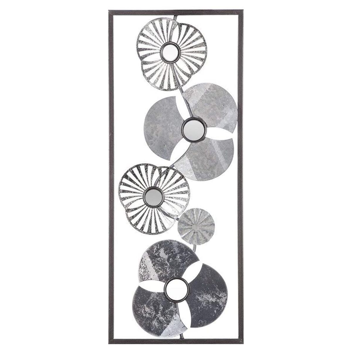 Well home - decoración de pared de metal con diseño de una flor