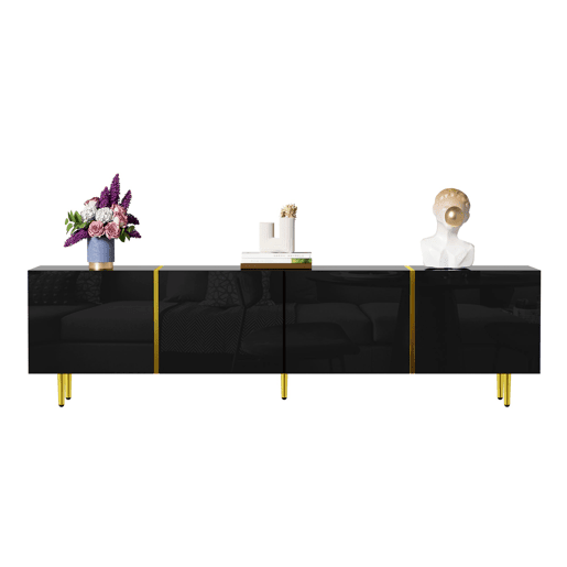 Móvel de TV 170cm de mdf com 4 portas,preto Móvel de TV 170cm de mdf com 4 portas,preto