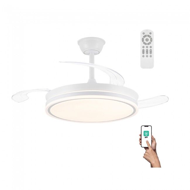 Ventilador de techo retráctil con luz LED 72W Siencioso Miso Evo