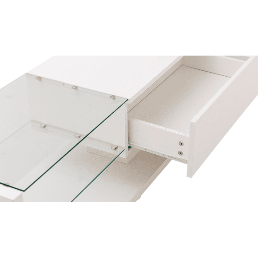 Móvel de TV 170cm de painel de partículas com 2 gavetas e luz led,branco