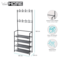 Well Home Cabide com 4 prateleiras de organização Alt.155cm