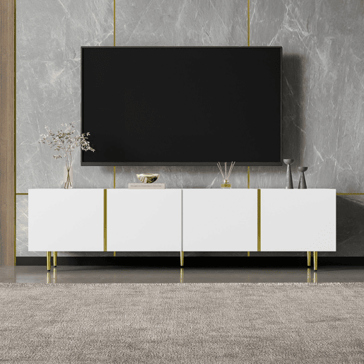 Móvel de TV 170cm de mdf com 4 portas,branco