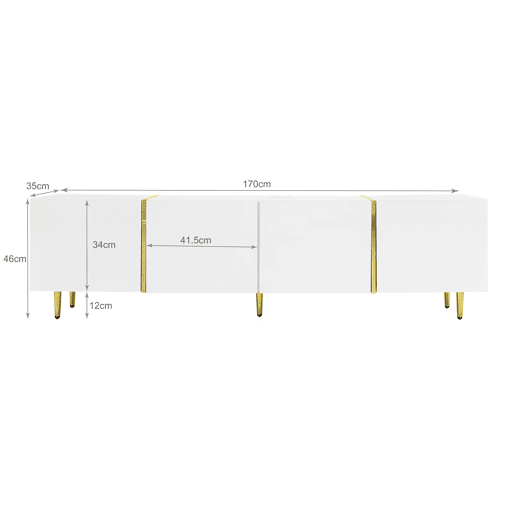Móvel de TV 170cm de mdf com 4 portas,branco