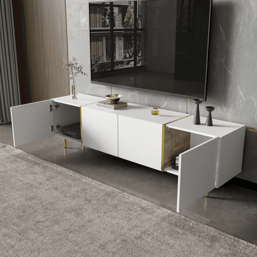Móvel de TV 170cm de mdf com 4 portas,branco