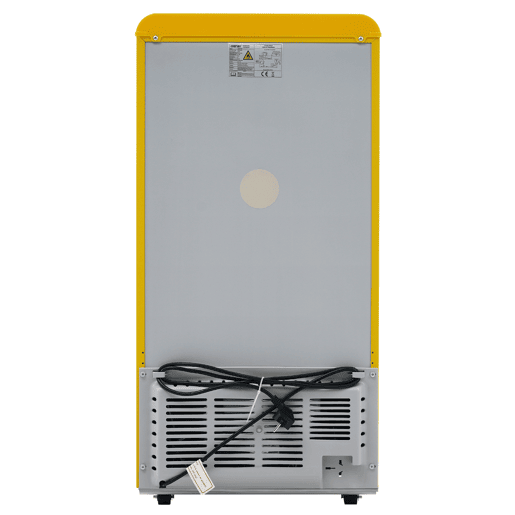 Frigorífico mini retro 91cm 72L de ferro e plástico com 2 portas e luz led,amarelo