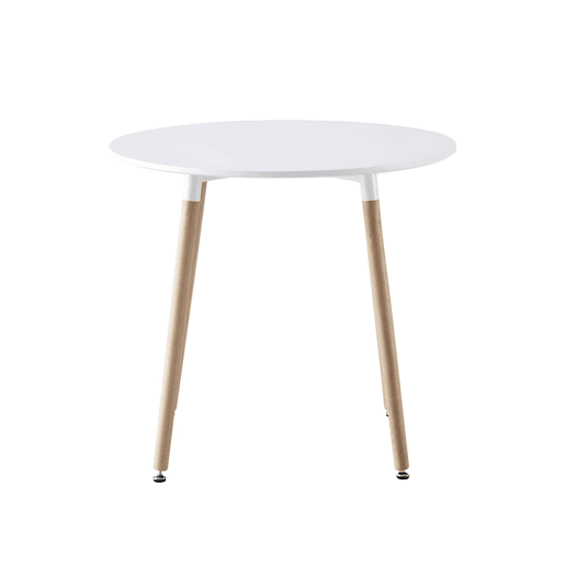 Mesa de jantar redonda escandinava madeira 2 lugares, Hedvig, Branco, 80x80x73 cm