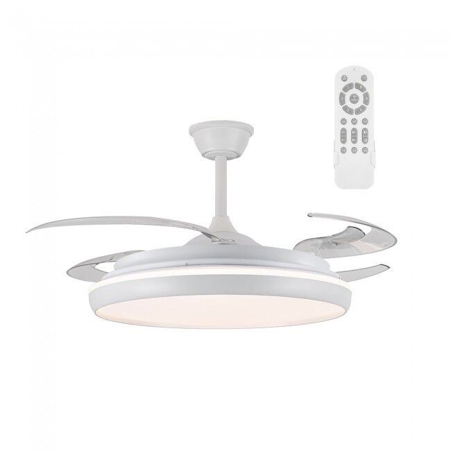 Ventilador de techo retráctil, luz LED 80W Silencioso Michu L CCT