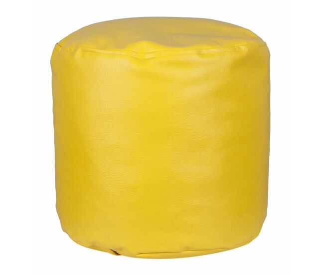 Well home puff redondo ø65x50cm color amarillo - asiento acolchado y cómodo
