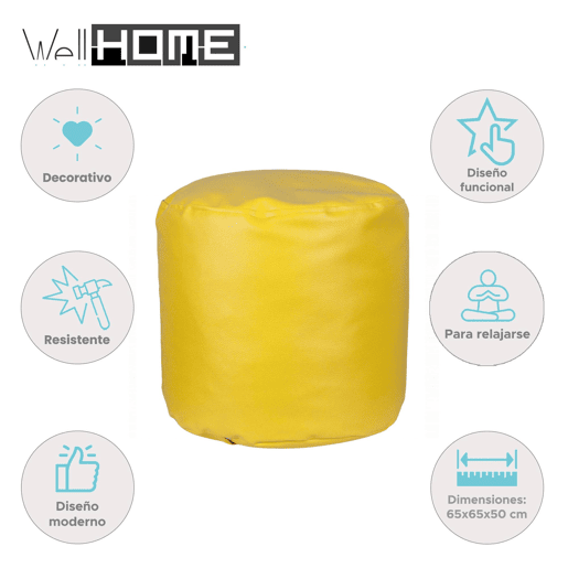 Saco de feijão redondo Well Home - assento acolchoado e confortável