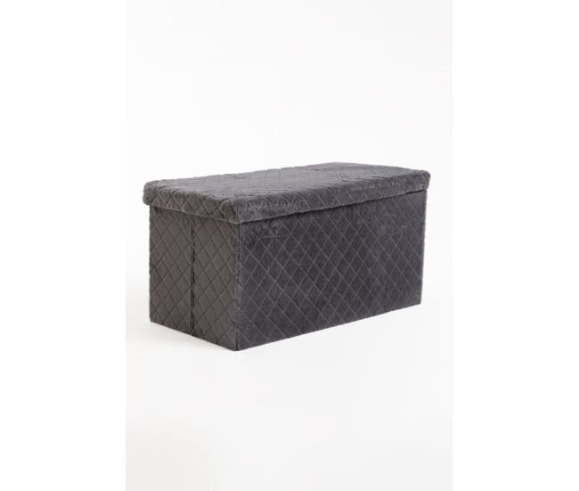 Puff almacenaje dico terciopelo - gris