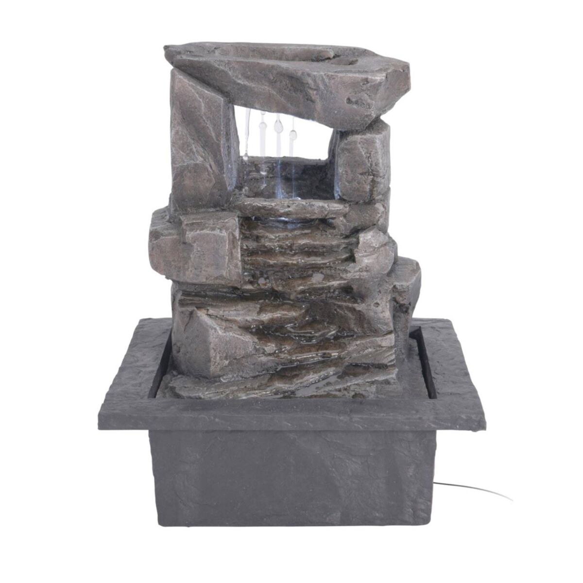 Well Home Fuente de Agua con diseño de 2 piedras y luces
