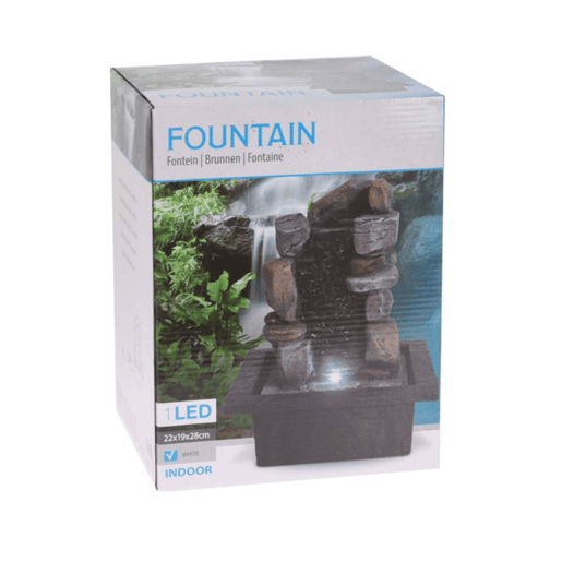 Fonte de água Well Home com design de 2 pedras e luzes Fonte de água Well Home com design de 2 pedras e luzes