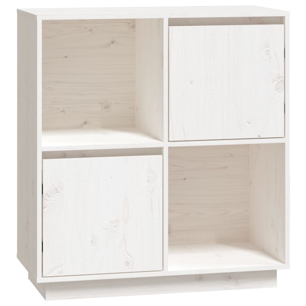 Vidaxl aparador de madera maciza de pino blanco 74x35x80 cm