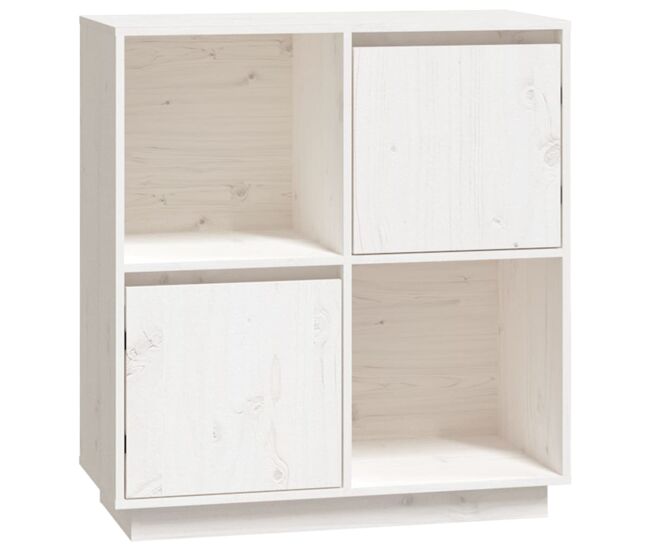 Vidaxl aparador de madera maciza de pino blanco 74x35x80 cm